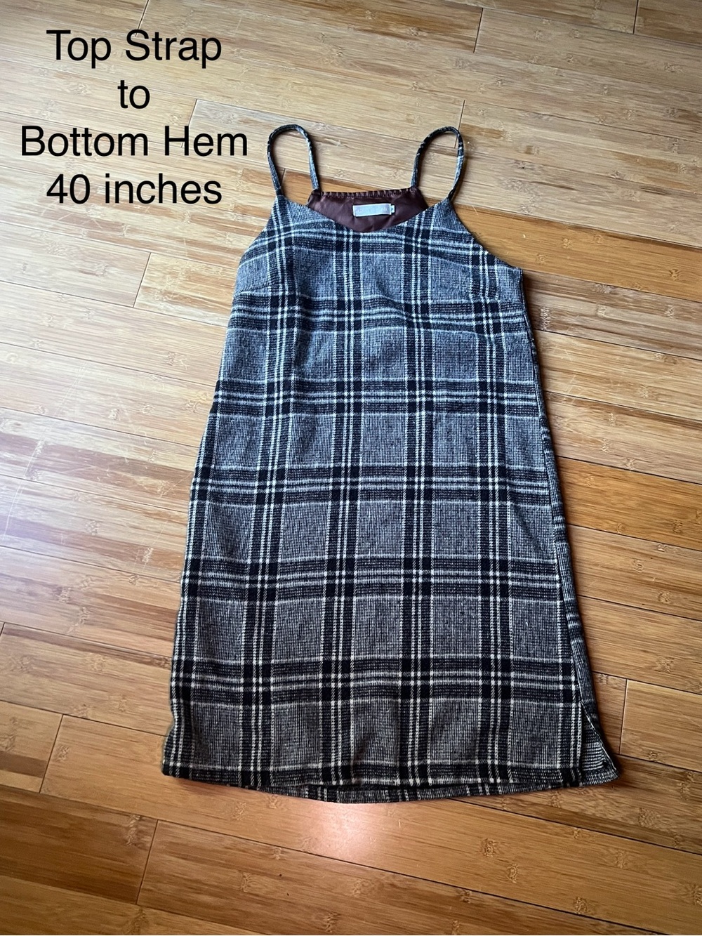 VTG 90s Grace & Chili Plaid Pinafore Shift Dress Y2K Dark Academia M